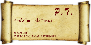 Prém Tímea névjegykártya